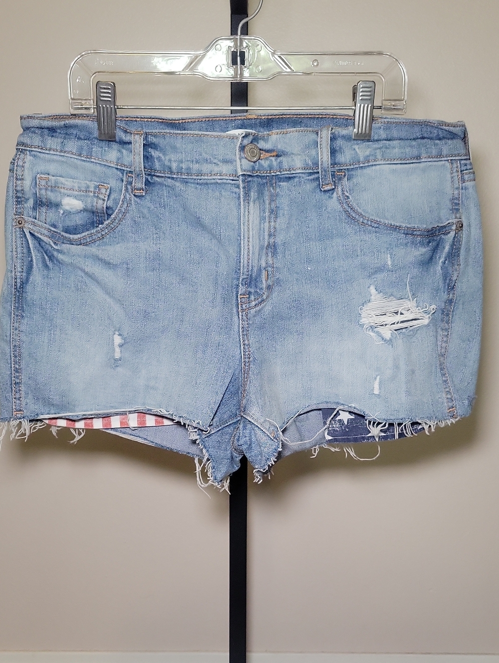 Old Navy Light Blue Distressed Denim Jean Shorts